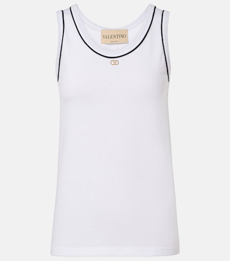 VLogo cotton jersey tank top in white - Valentino Garavani | Mytheresa