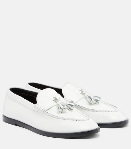 Mens leather loafers in white - The Row | Mytheresa