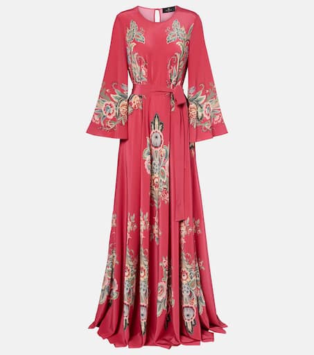ワンピース ETRO FW22 'Lee' long dress (139349194 8001) ETRO One-shoulder belted printed satin-jacquard maxi dress