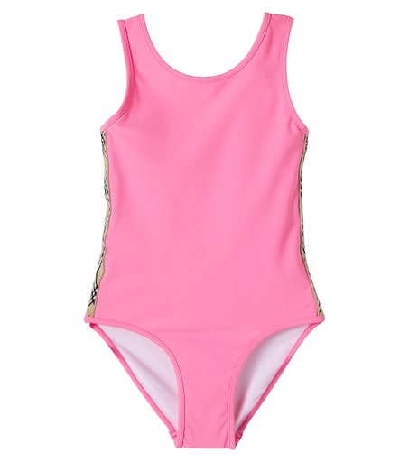 Burberry Check swimsuit in pink - Burberry Kids | Mytheresa