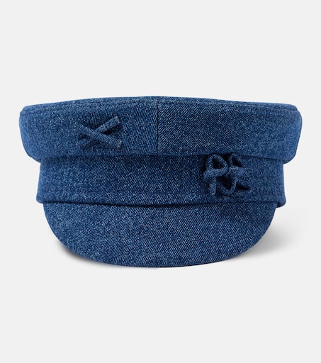 Embellished denim newsboy cap in blue - Ruslan Baginskiy | Mytheresa