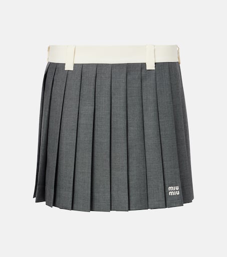 ミニスカート MiuMiu Black stretch cashmere blend mini skirt ブラック（黒）系 M MiuMiu(ミュウミュウ) ミニスカート