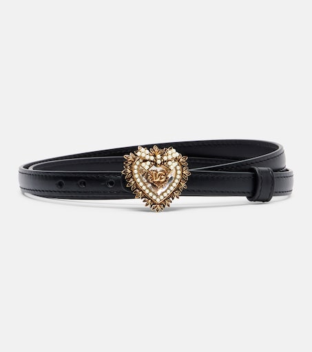 NEW Dolce & Gabbana Velvet Devotion Belt Leather belt Dolce & Gabbana Red size 70 cm in Leather  main image 3