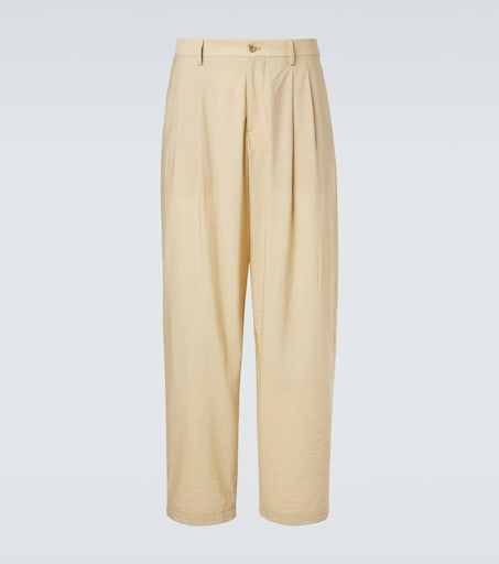 Archivio cotton-blend straight pants in beige - Giorgio Armani