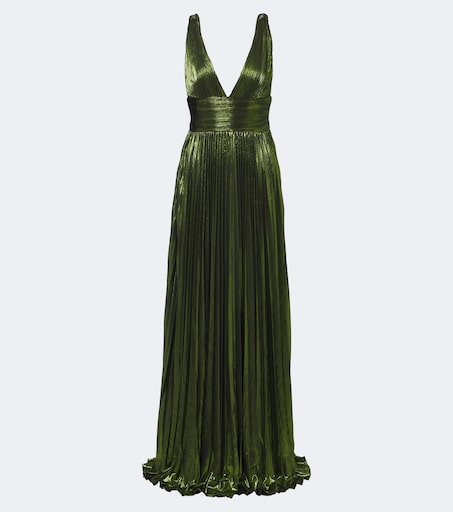 green lame dress Retrofête, Perindo plissé lamé gown, Women, Green, US 2, Dresses, Materialmix 1980s prom dresses