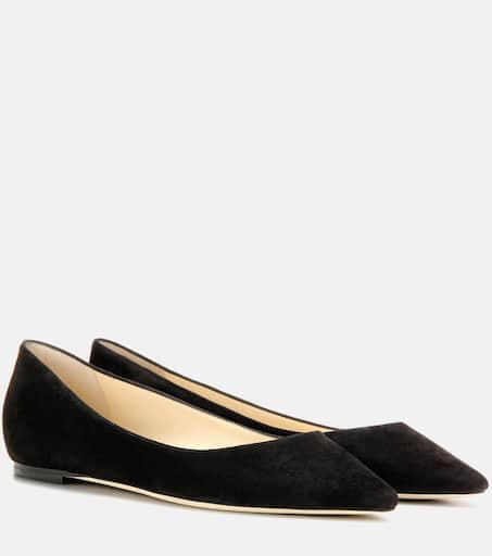 Romy suede ballet flats in black Jimmy Choo Mytheresa