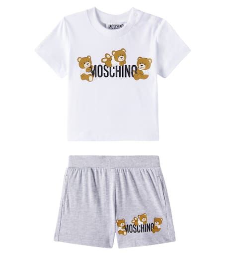 【Moschino】プリント入りコットンジャージーのミニドレス XSサイズあり【an /アン】襟付き/ ツイード/ フロントップ