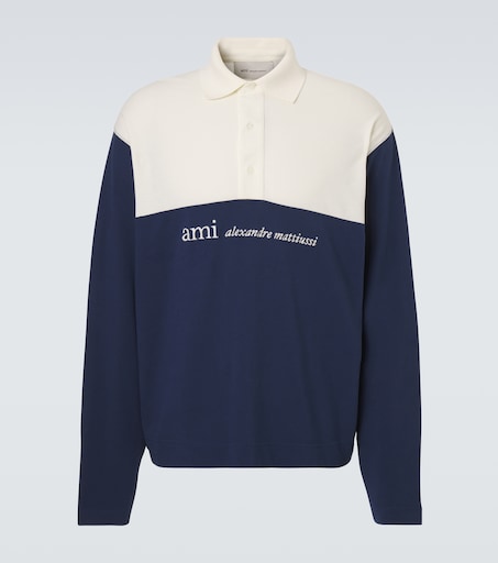 AMI Paris Logo cotton piqué polo shirt