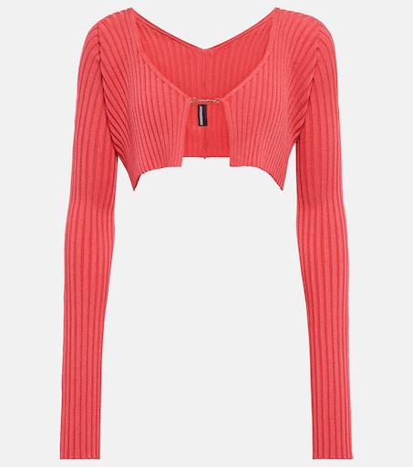 La Maille Pralu cropped cardigan in pink - Jacquemus | Mytheresa