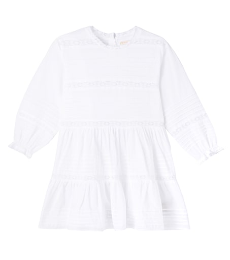 Orchid lace-trimmed cotton dress in white - Konges Slojd | Mytheresa