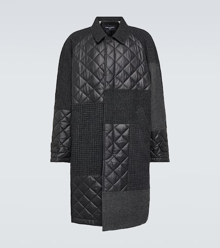 【AND YOU】MARYLEBONE NO COLLAR QUILTED WOOL COAT Zofia Quilted Jacket - Noir Black Cotton Voile Diamond