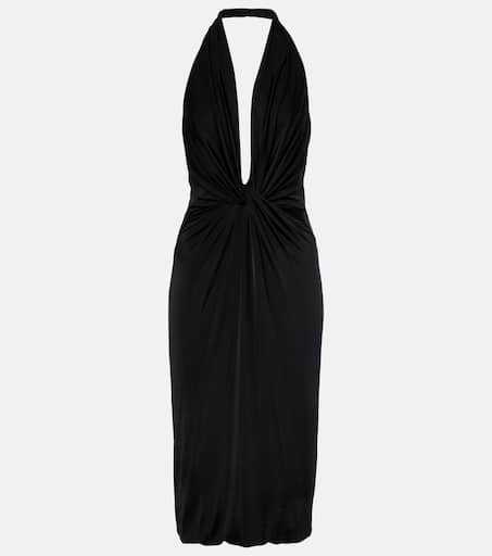 ワンピース TOM FORD WOMEN Halterneck Cocktail Dress Natural Halterneck silk sablé cocktail dress in white - Tom Ford