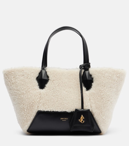 Diamond Small shearling tote bag in white - Jimmy Choo | Mytheresa