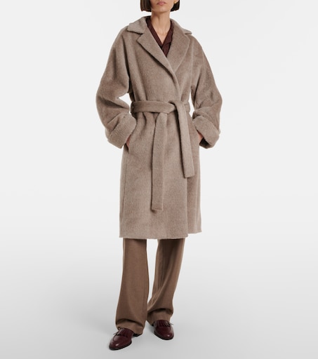 LOROPIANA 마리아 알파카 울 랩 코트