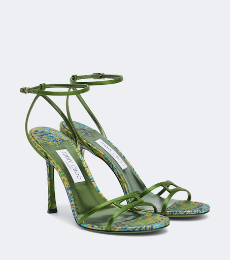 JIMMY CHOO レオパード柄 ローファー 1998 Leo satin sandals in green - Jimmy Choo | Mytheresa