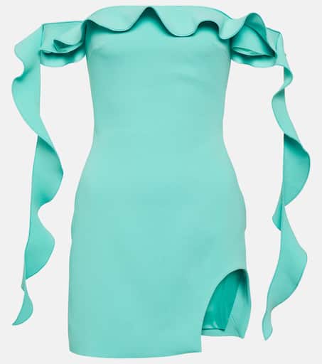 ワンピースその他 David Koma Aqua green wool mini dress David Koma Mesh Long Sleeve Mini Dress in Turquoise | REVOLVE