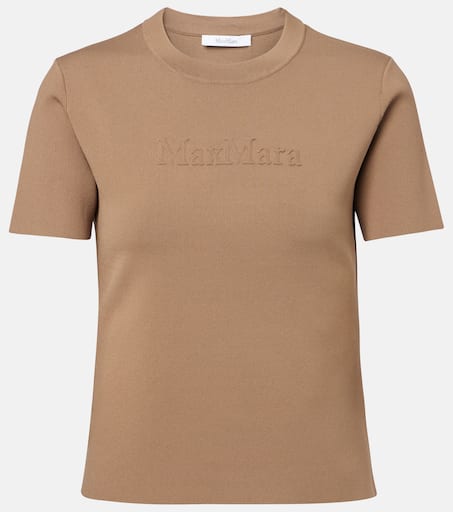 Logo embroidered T-shirt in brown - Max Mara | Mytheresa