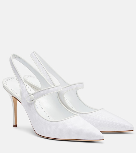Escarpins Manolo Blahnik Crisscross - Cuir Gris, Talon Haut (environ 3-4.5 Pouces), Pointure 36.5, Neuf Sans Boîte