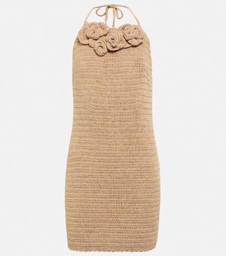 【Magda Butrym】 Crochet-trimmedミディドレス MAGDA BUTRYM Crochet-trimmed ribbed stretch-cotton jersey
