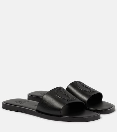 CL Mule embossed leather sandals in black - Christian