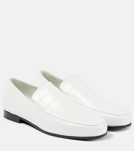 【関税込み】TOTEME ホワイト The Croco Oval ローファー TOTEME White 'The Croco Oval' Loafers Toteme