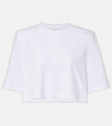 Tシャツ・カットソー ISABEL MARANT NELINE LACE CROPPED TOP Cropped cotton lace shirt in white - Isabel Marant | Mytheresa