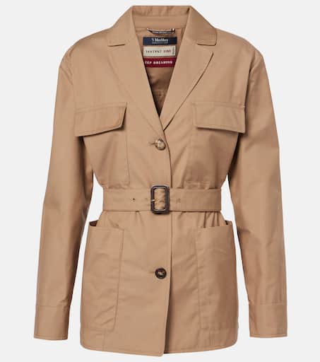 【送料&関税込】'S Max Mara giulia Jacket Water-repellent cotton belted jacket, camel | 