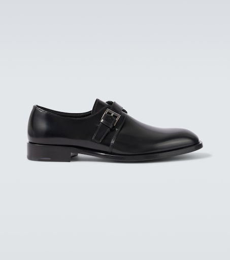 Leather monk strap shoes