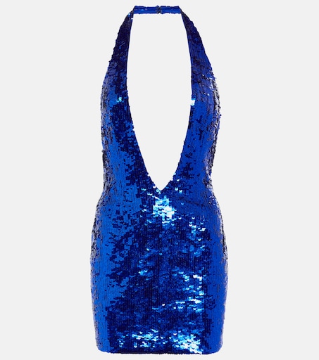 LaQuan Smith - Embellished deep V-neck minidress