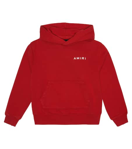 Printed cotton jersey hoodie in red - Amiri Kids | Mytheresa