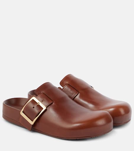 サンダル Loewe Ease Buckle Clogs LOEWE Ease buckled brushed-suede mules | NET-A-PORTER