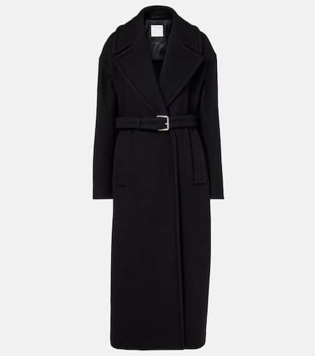 【美品】3man Half Wrap Coat Black S BabyAlpacaMidLengthShawlCollar