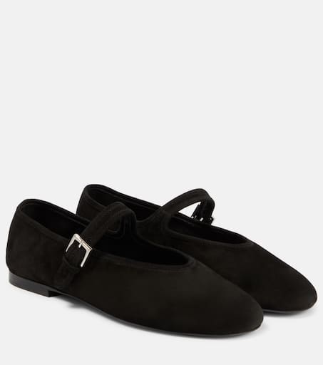 Suede ballet flats in black - The Row | Mytheresa