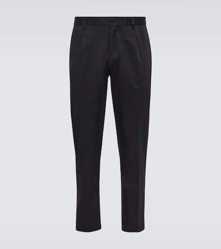 【関税＆送料込み】Dolce & Gabbana Cotton Trousers DOLCE & GABBANA Pants Dress Black Cotton High Waist Men