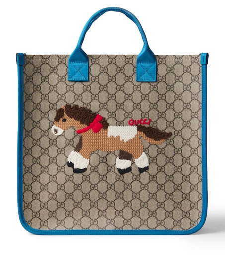 GG Canvas embroidered shopper in beige - Gucci Kids | Mytheresa