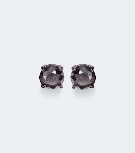 18kt black gold earrings with black diamonds