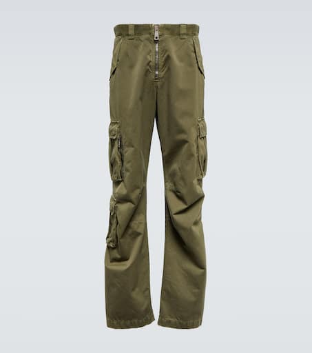 High-rise cotton cargo pants in green - Dolce Gabbana