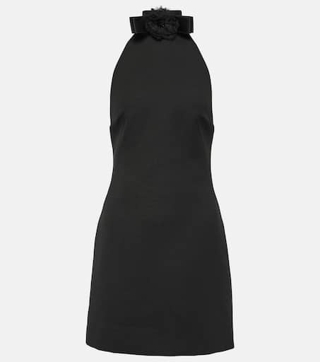 Halterneck virgin wool minidress in black - Dolce Gabbana