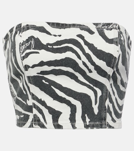 【Rotate】 Zebra-printコットンクロップトップ P00926724.jpg