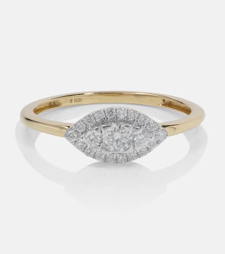 【Stone and Strand】 Muse 10ktゴールドリング withダイヤモン Muse 10kt gold ring with diamonds in gold - Stone And Strand
