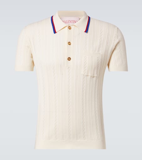【送料&関税込】Valentino Striped Knitted Polo Shirt Valentino Garavani Striped Knitted Polo Short | Yellow