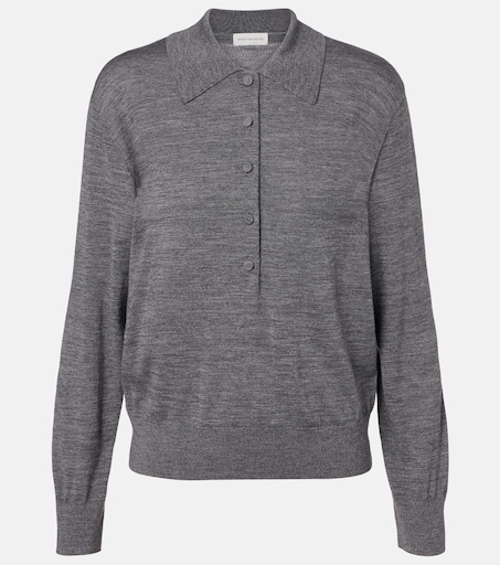 Wool polo sweater in grey - Dries Van Noten | Mytheresa