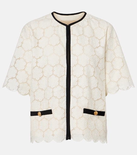 Embroidered cotton jacket in white - Valentino | Mytheresa