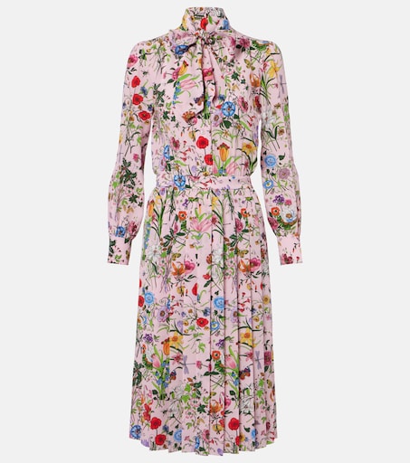 gucci pink floral dress Celine Dion wears pink floral pussybow Gucci dress