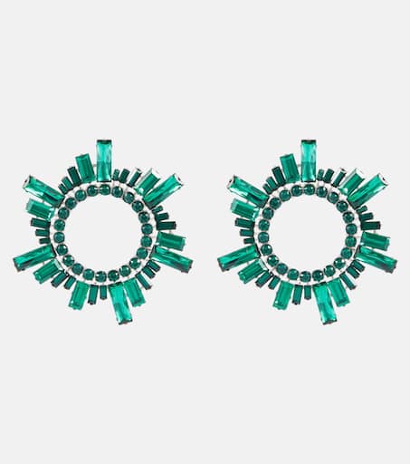 Begum crystal-embellished earrings in green - Amina Muaddi