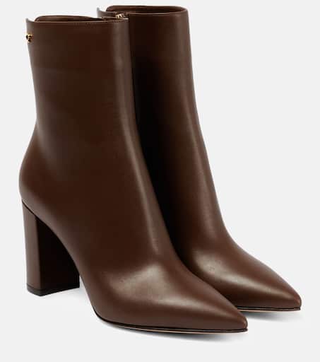 【GIANVITO ROSSI】BROWN LEATHER BOOTS Thiago leather biker boots in brown - Gianvito Rossi | Mytheresa