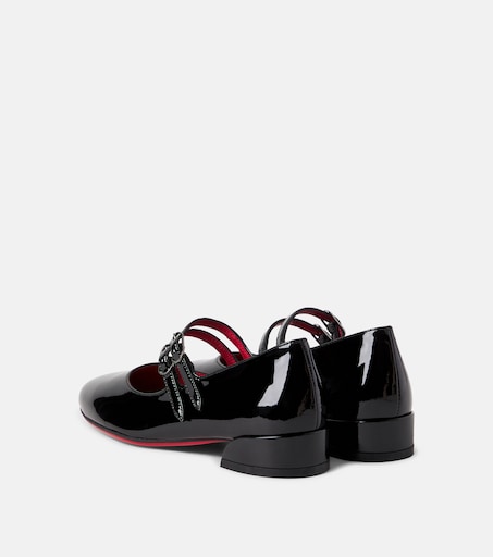 Christian Louboutin Kids 제인 필 페이턴트 레더 발레리나 플랫