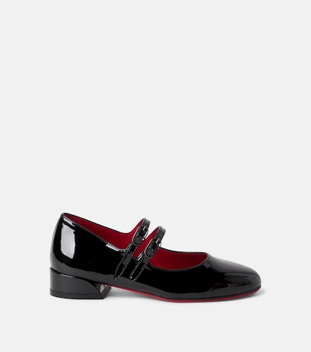 Christian Louboutin Kids 제인 필 페이턴트 레더 발레리나 플랫