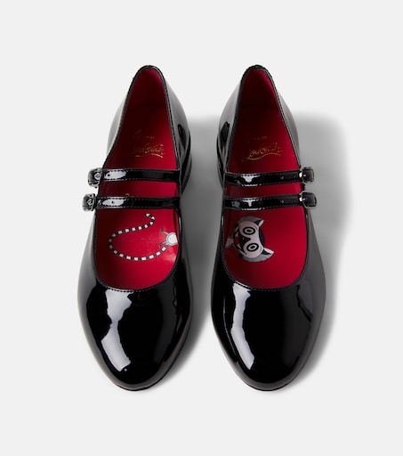Christian Louboutin Kids 제인 필 페이턴트 레더 발레리나 플랫