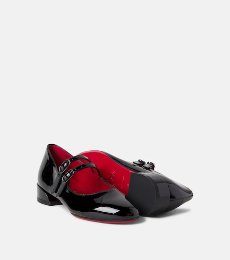 Christian Louboutin Kids 제인 필 페이턴트 레더 발레리나 플랫